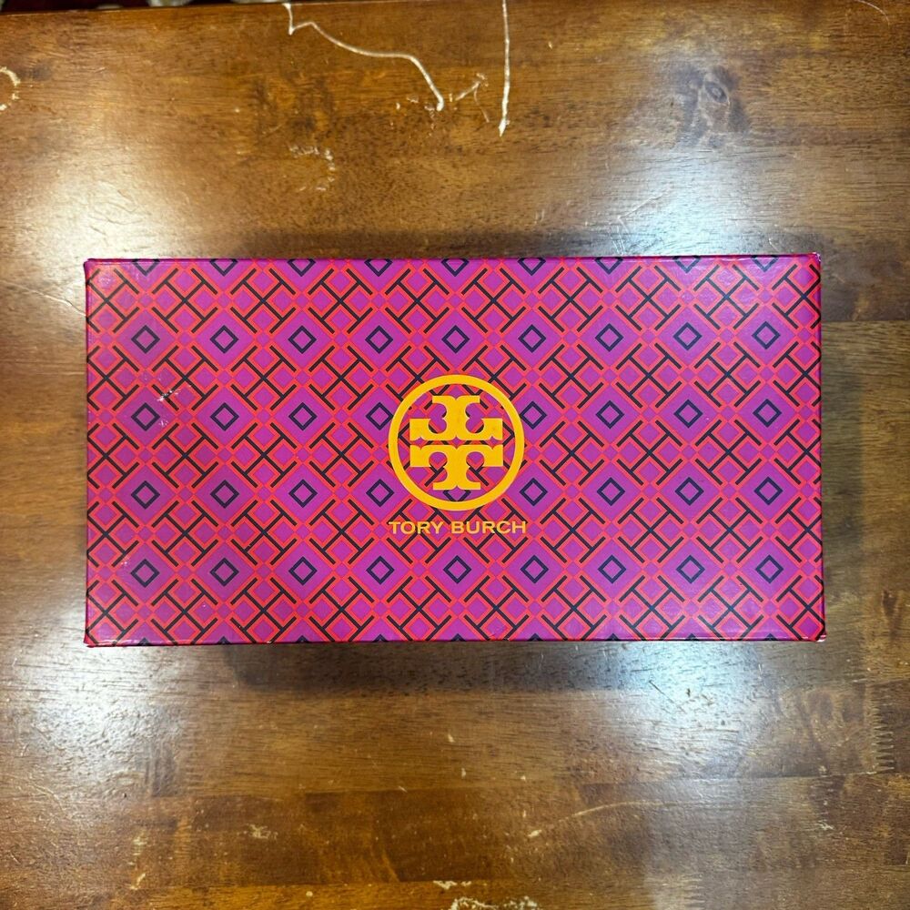 Tory Burch Purple Sport Gold Logo Geometric Sandal Shoe *Empty Box* "12x7x4.5"